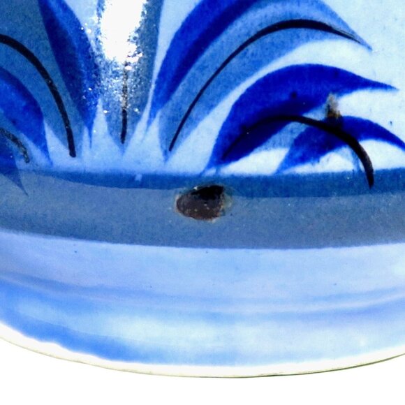 Tonala Blue Bird & Butterfly Teapot with Lid Vintage Signed Mexican Pottery - Picture 8 of 9